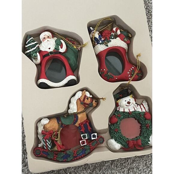 Vintage 1995 Christmas Ornament Frames (Set of 4) Easel Back Holiday Set NEW - Picture 4 of 6